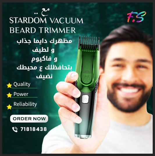 Mens Beard Shaver Groin & Body Grooming Trimmer Professional Cordless Hair Clipper with Vacuum Cleaner