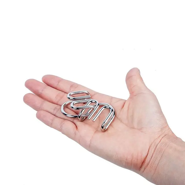 8pcs set Metal Wire Puzzle Toy Brain Teaser Game Kid Mind IQ Test Ring