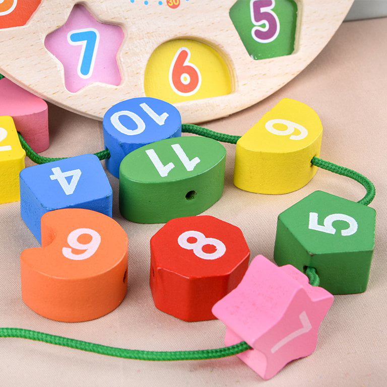 Early Learning Wooden Teaching Time Number Blocks