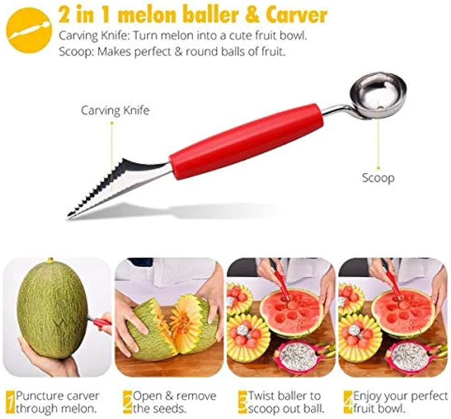 Double Head Stainless Steel Fruit Digging Spoon