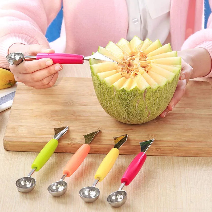 Double Head Stainless Steel Fruit Digging Spoon