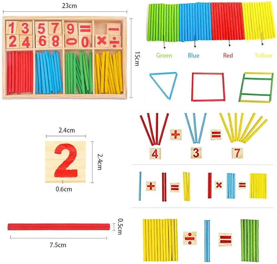 Math Manipulatives Wooden Counting Sticks