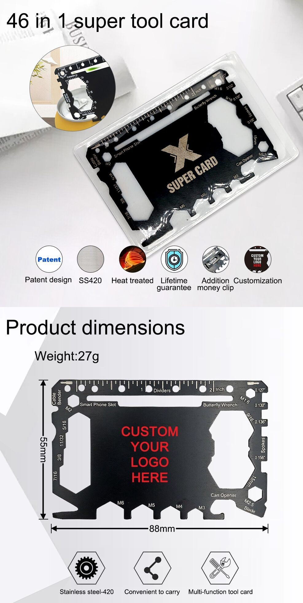 Multifunctional Tool Card