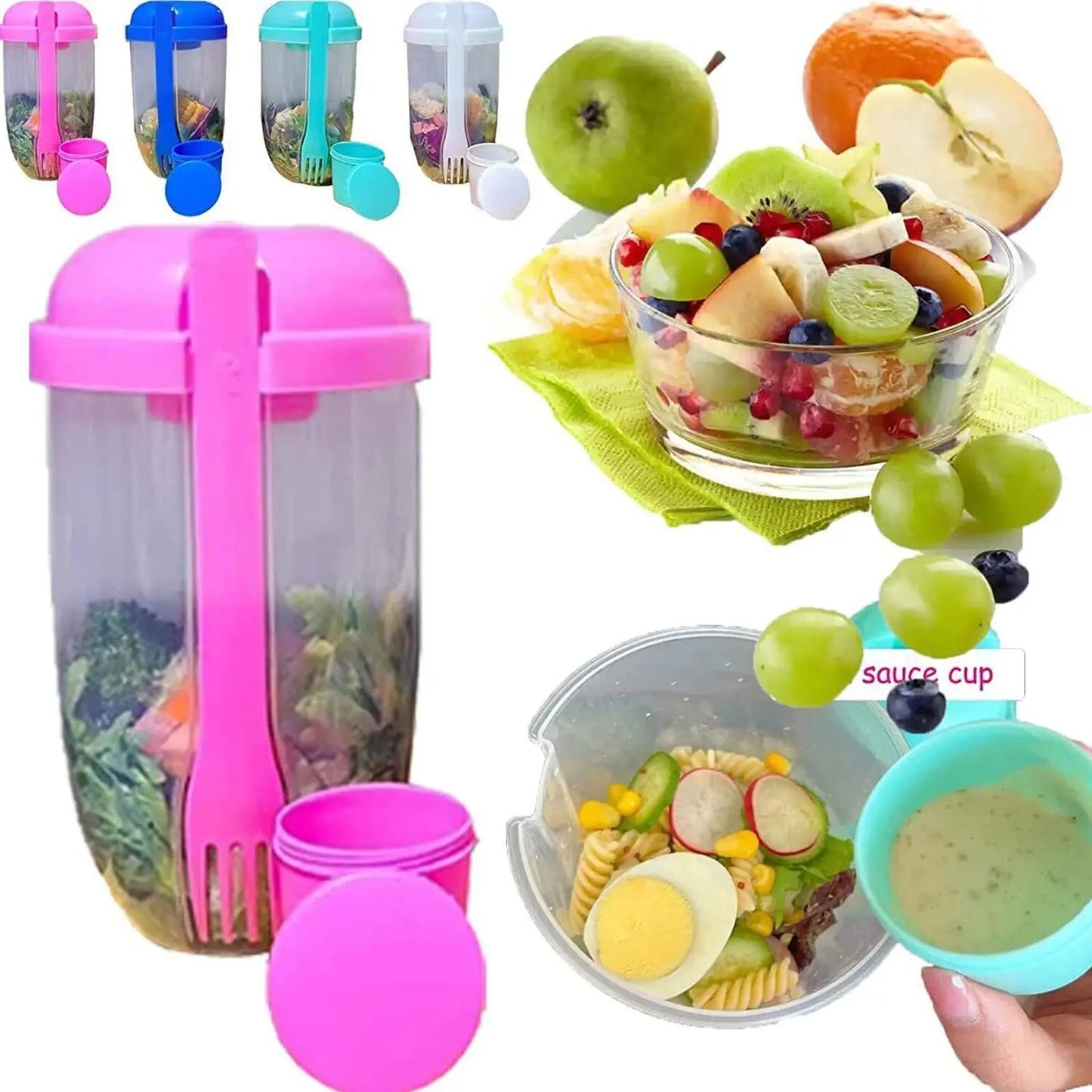 Salad Shaker Cup with sauce holder