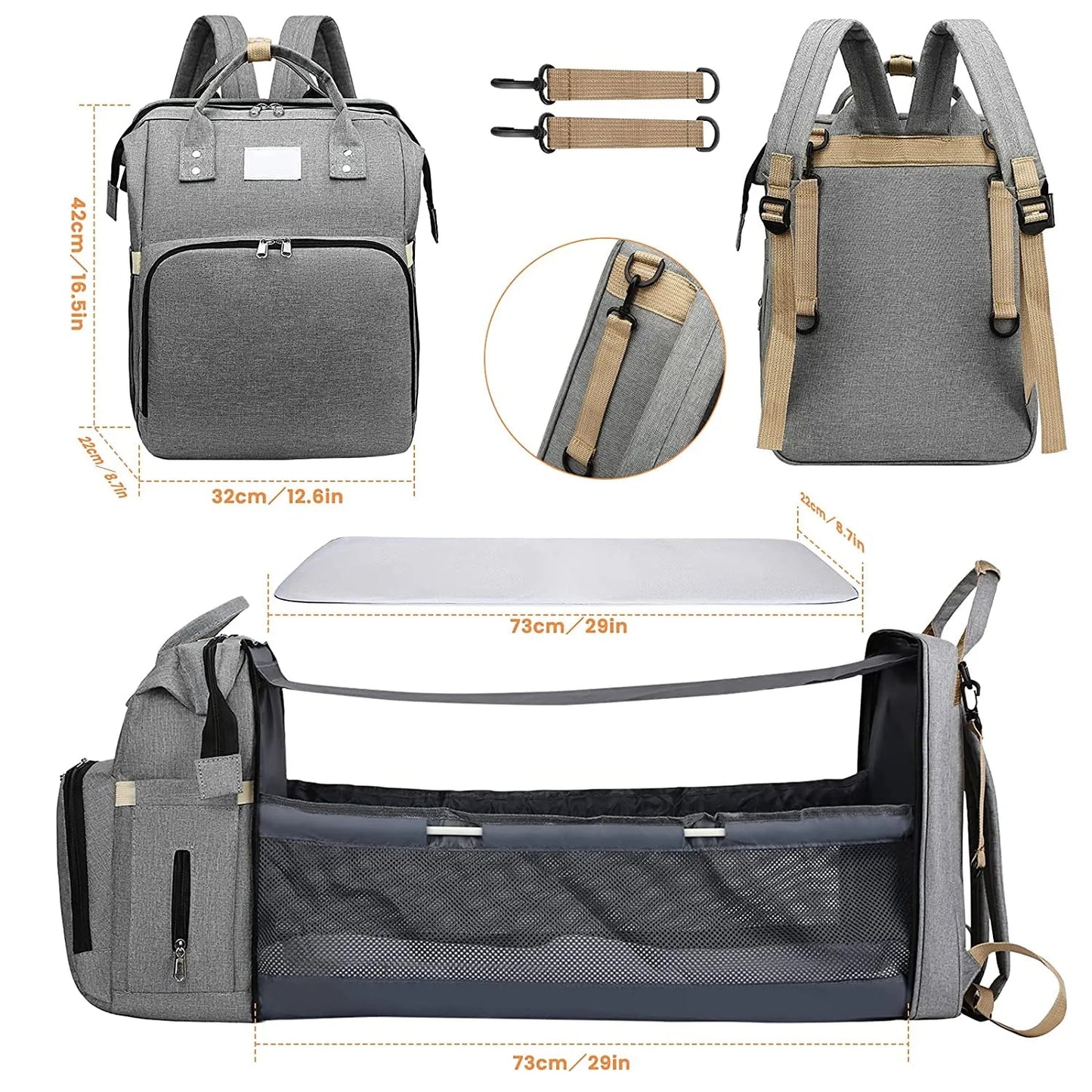 7 in 1 Multifunctional Baby Bag