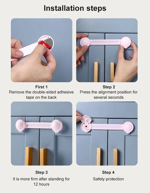 Adjustable drawer cabinet safety lock