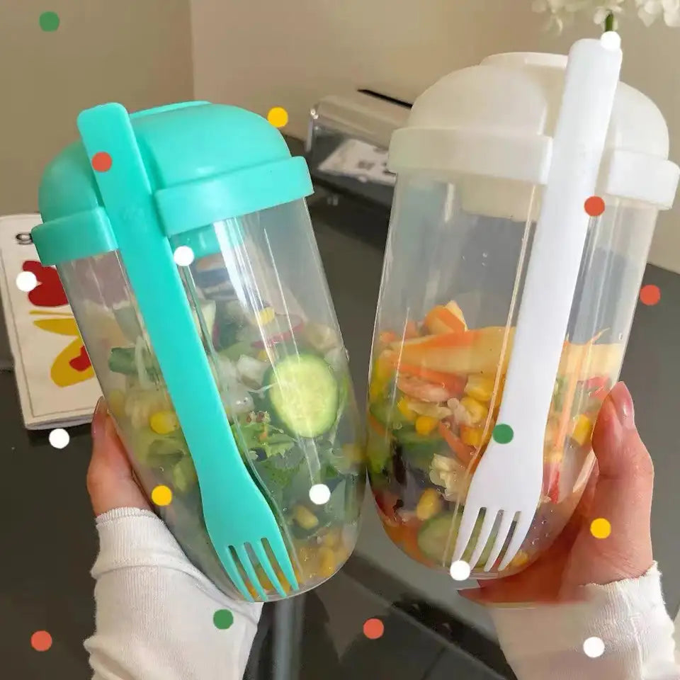 Salad Shaker Cup with sauce holder