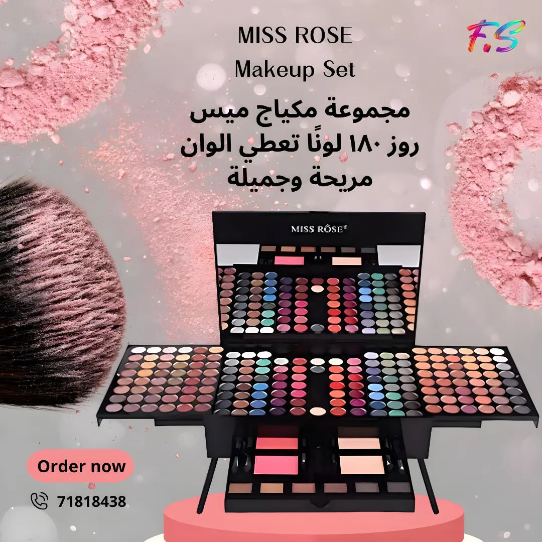 MISS ROSE 180 Colors Cosmetic Make up Piano Box