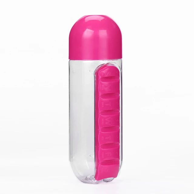 Pill Box Organizer With Water Bottle