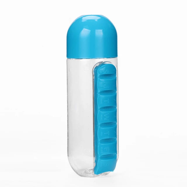 Pill Box Organizer With Water Bottle