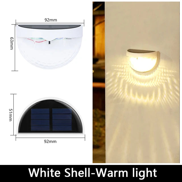 2 PCS Solar Semicircle Wall Light