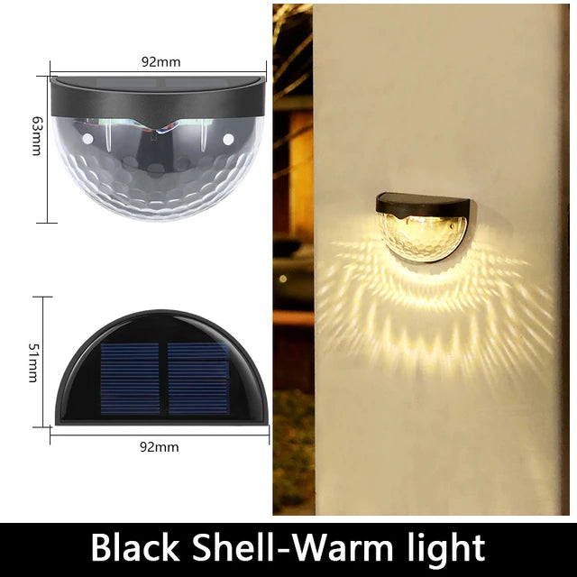 2 PCS Solar Semicircle Wall Light