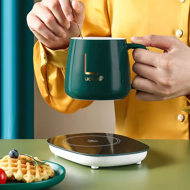 55℃ Hot Plate Coaster Warmer Powered Cup