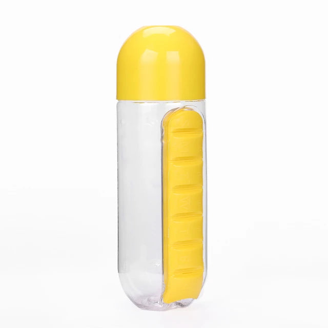 Pill Box Organizer With Water Bottle