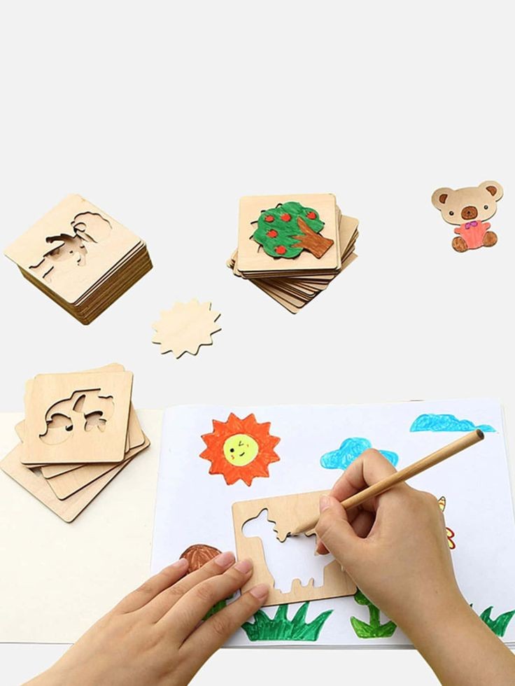 Enakshi Set of Children Wooden Painting Shapes