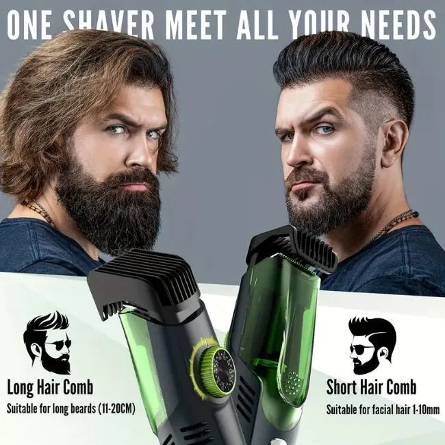 Mens Beard Shaver Groin & Body Grooming Trimmer Professional Cordless Hair Clipper with Vacuum Cleaner