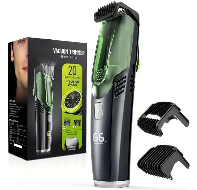 Mens Beard Shaver Groin & Body Grooming Trimmer Professional Cordless Hair Clipper with Vacuum Cleaner